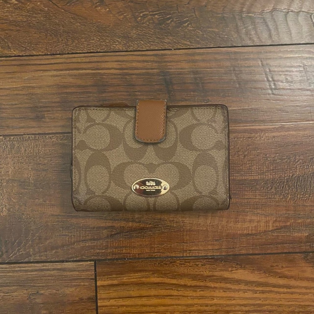 Coach Signature PVC Compact Wallet